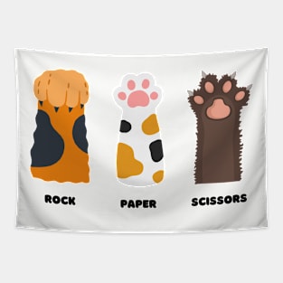 Rock paper scissors cats Tapestry