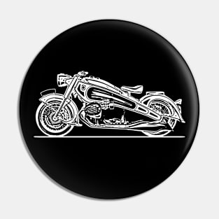 R7 Nostalgia Bike White Sketch Art Pin