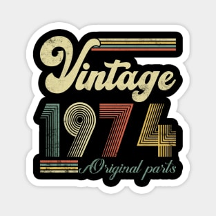 Retro Vintage 1974 Made In 1974 50 Years Old 50th Birthday Magnet