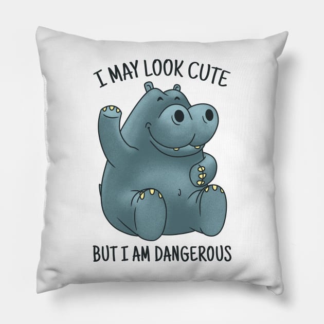 CUTE HIPPO QUOTE Pillow by madeinchorley