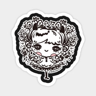 whimsical cute girl illustration Magnet