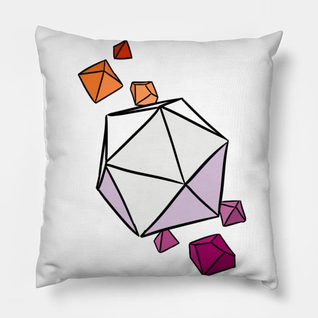 Lesbian Pride Colors Dice Pillow by Blizardstar