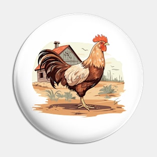 Colorful Rooster Pin