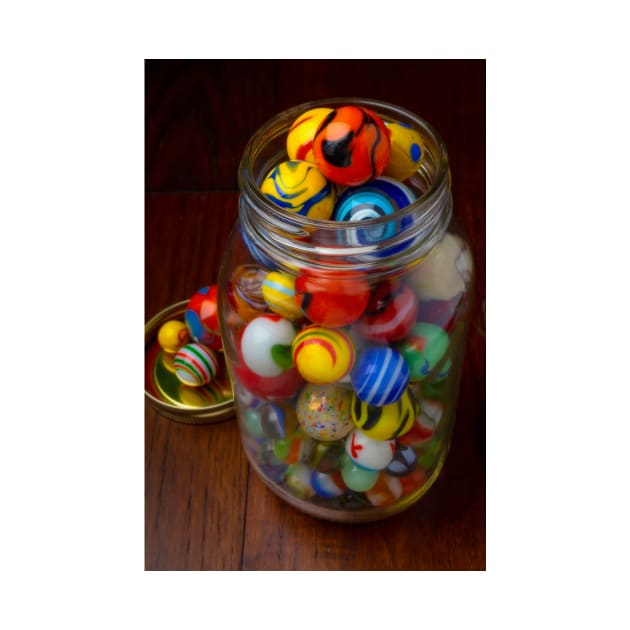 Old Jar Full Of Childhood Marbles by photogarry