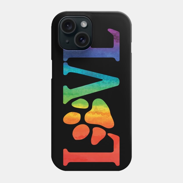 Rainbow L-paw-VE Phone Case by Taylor