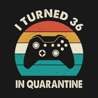 I Turned 36 In Quarantine - Sunset Retro Vintage 1984 36th Birthday Gift T-Shirt