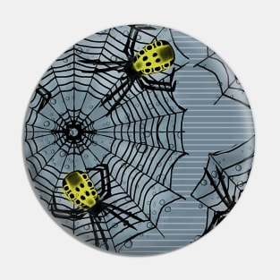 Eerie Arachnid Spider Trio / Web - Slate Pin