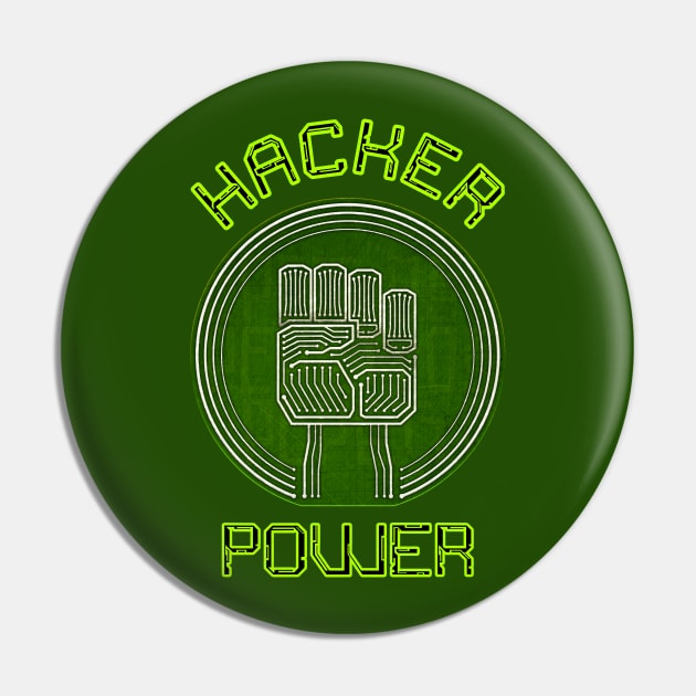 Hacker Power Pin by Hacktees