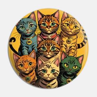 Comic little cats Pin
