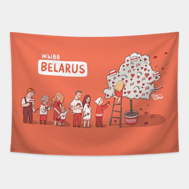 Belarusian Queue of change Tapestry by Animatarka