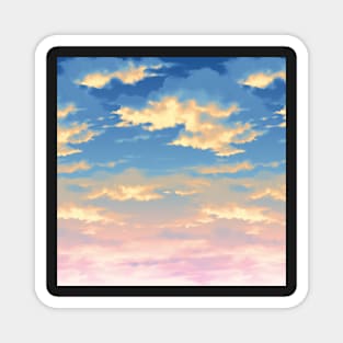 Pastel pink and blue sunset Magnet