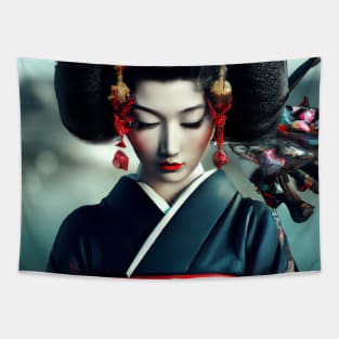 Japanese Geisha painting Tapestry