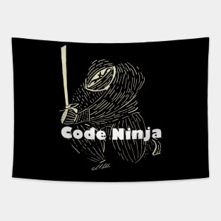 Code Ninja (black and gray) Tapestry