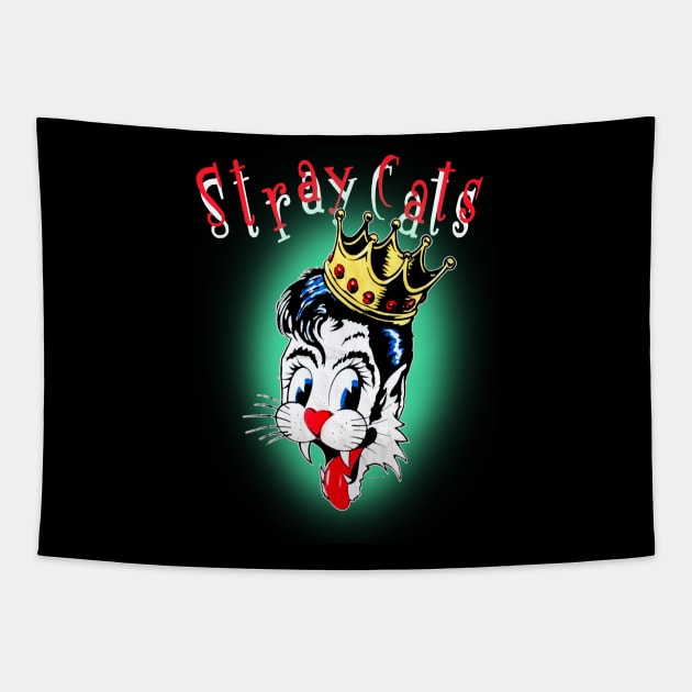 smile cat crown happy face Tapestry by Mckenna Paucek