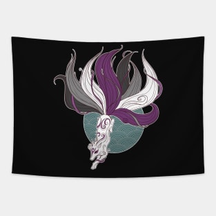 Asexual Pride Kitsune Tapestry