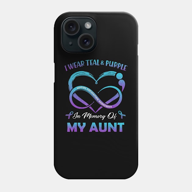 Suicide Awareness I Wear Teal and Purple In Memory of My Aunt Phone Case by maily.art