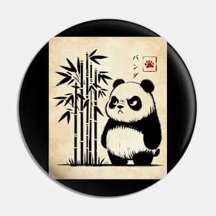 Minimalist Panda Ink Japanese Streetwear Novelty Funny Panda Pin