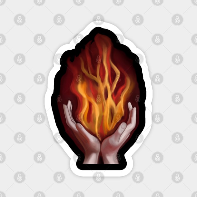 Fire in the hands Magnet by Meakm