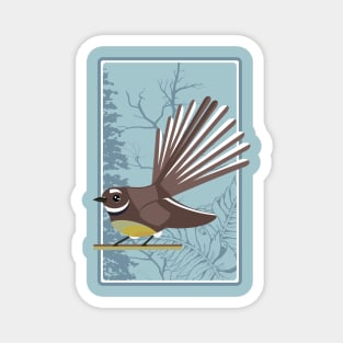 Fantail New Zealand Bird Magnet