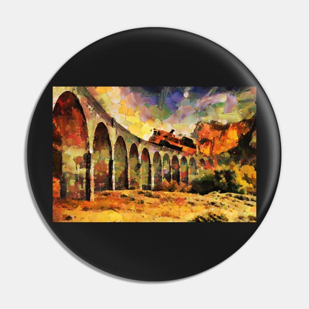 Train on stone bridge Pin by Ariela-Alez