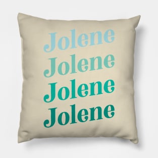 Jolene Retro Boho Typography Design in Vintage Teal Color Combo Pillow