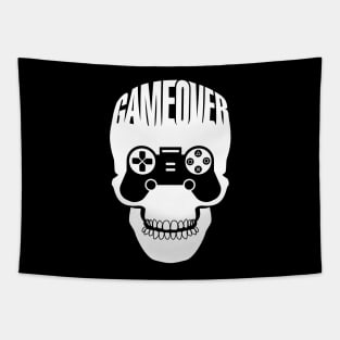 Game Over Skull Video Game Design Tapestry