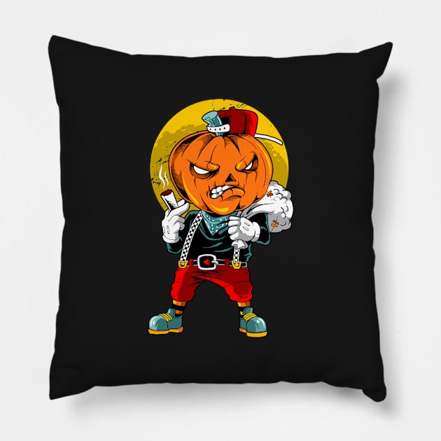 pumpkin boy Pillow by spoilerinc