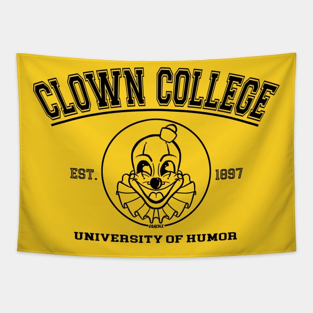 Clown College Alumni (Dark Version) Tapestry by Jan Grackle