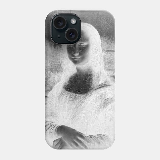 Monna Lisa Interactive Negative Filter T-Shirt By Red&Blue Phone Case by RedAndBlue