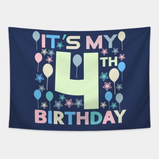 IT's My 4th Birthday Tapestry