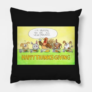 Happy Vegetarian Thanksgiving Pillow