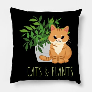 Easily Distracted by Cats and Plants Pillow