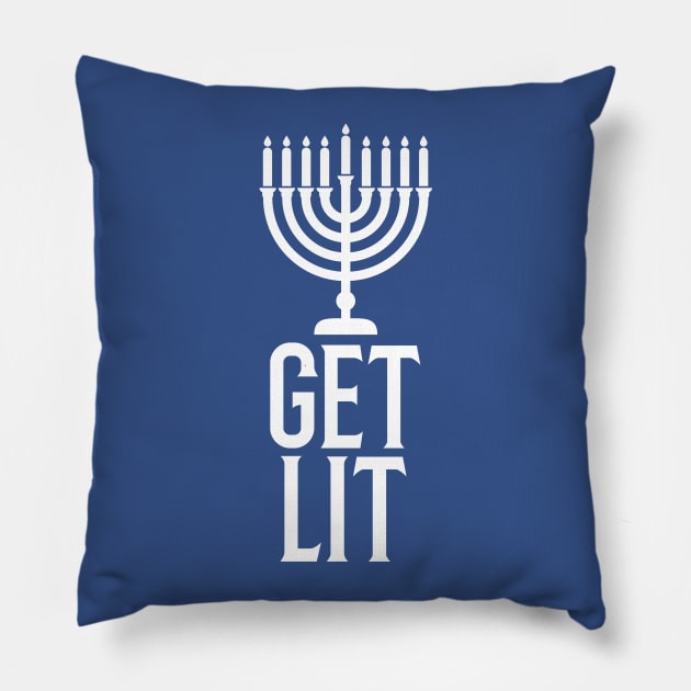 Hanukkah: Get Lit Pillow by LiunaticFringe