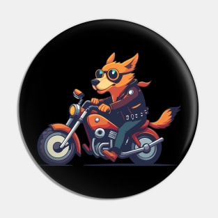 cute dog riding a motorbike Pin
