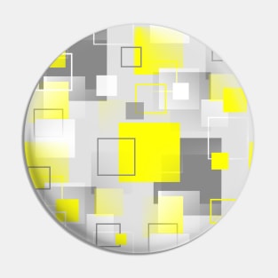 Midcentury Modern Retro Squares in Yellow, White and Gray Pin