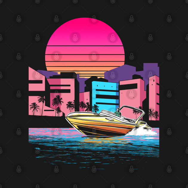 Disover 80s Miami Vaporwave - 80s - T-Shirt