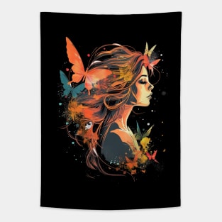 Cute Fairy and Butterflies Tapestry