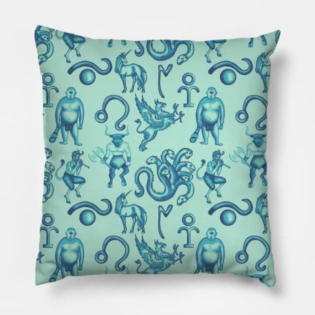 Mythical Creatures Sticker Pack and All Over Print Pillow by Slightly Unhinged