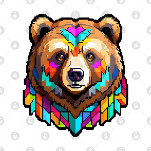 Pixel Geometric Bear by Jackson Williams