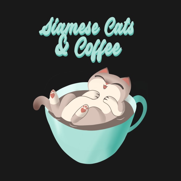 Siamese Cats and Coffee kawaii cute coffee mug by xenotransplant