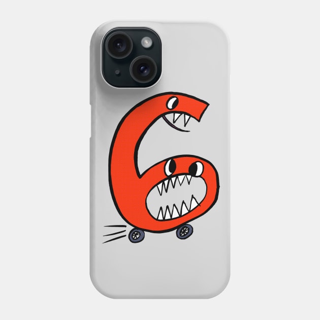 Monster Number 6 - happy sixth birthday! Phone Case by heyK