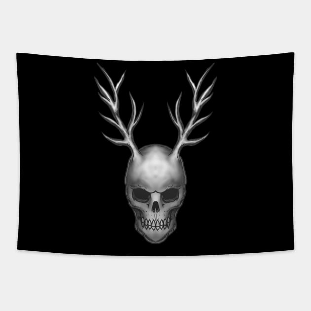 Black skull Tapestry by Luckyart11