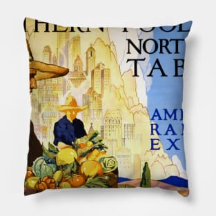 Vintage Travel Poster Southern Foods USA Pillow