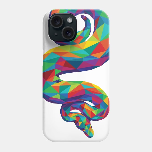 Geometric Rainbow Snake Phone Case by polliadesign