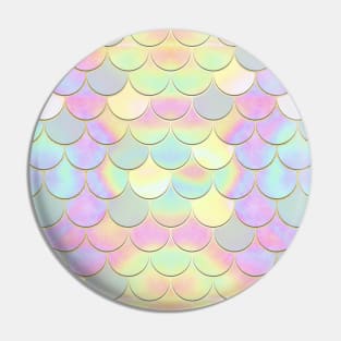 Iridescent Holographic Mermaid Scale Pattern Pin