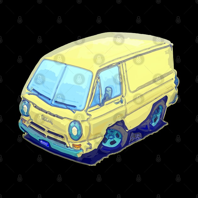 Vintage American van in vector style by Andres7B9