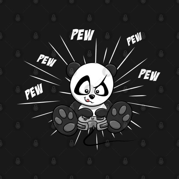 PEW PEW PEW Gaming Panda Gamer with Controller by SkizzenMonster