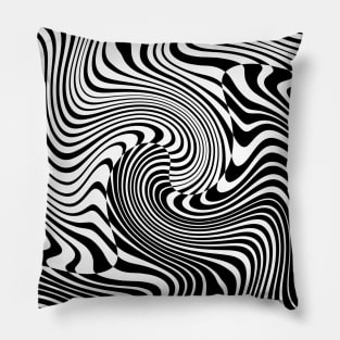 Abstract Black and White Swirl Pattern Pillow