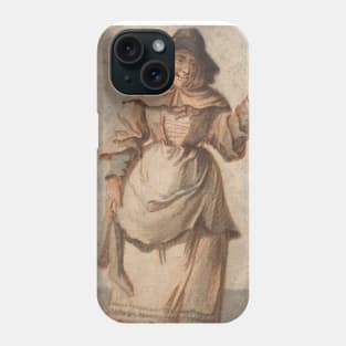 An Old Market Woman Grinning and Gesturing with her Left Hand by Paul Sandby Phone Case