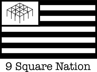 9 Square Nation White Flag Design Magnet